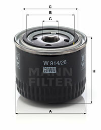 Filtr oleju W 914/28 MANN-FILTER MANN+HUMMEL GMBH