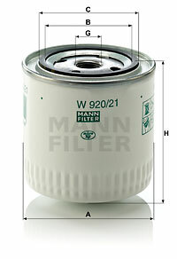 Filtr W 920/21 MANN-FILTER MANN+HUMMEL GMBH