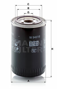 Filtr W 940/18 MANN-FILTER MANN+HUMMEL GMBH
