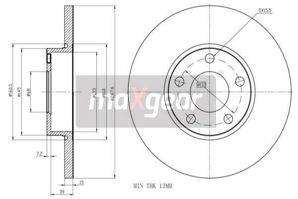Tarcza hamulcowa wyprzedaż 19-0783 MAXGEAR