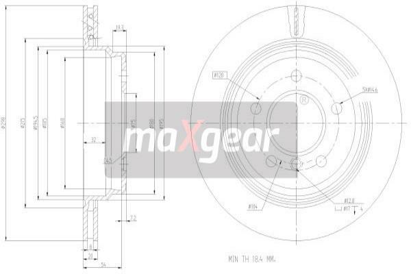 Tarcza hamulcowa 19-0800 MAXGEAR