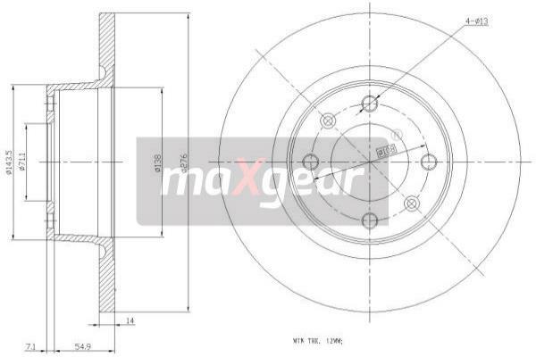 Tarcza hamulcowa 19-0833 MAXGEAR