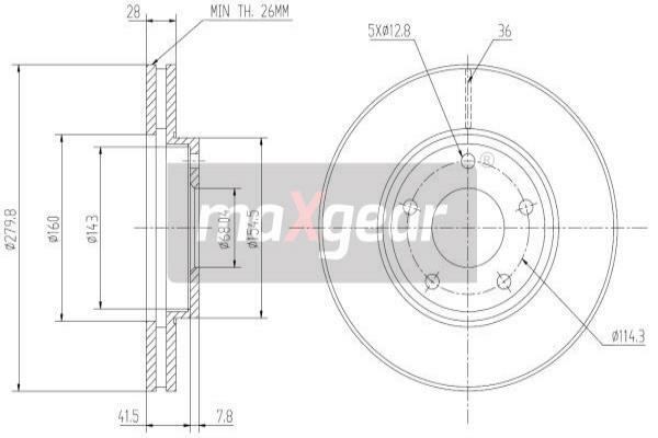 Tarcza hamulcowa 19-0951 MAXGEAR