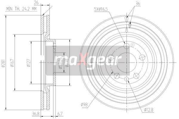 Tarcza hamulcowa 19-1026 MAXGEAR