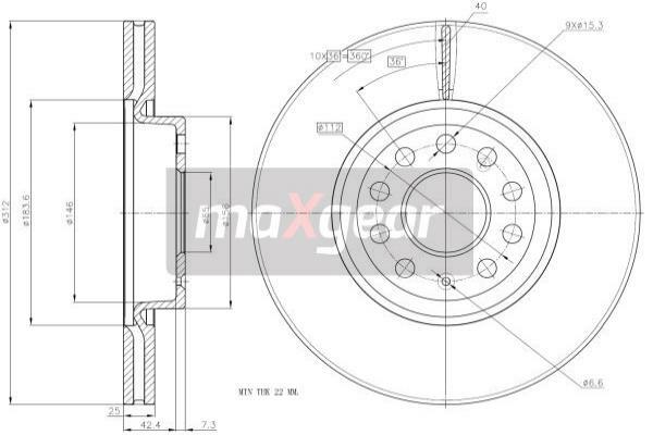 Tarcza hamulcowa 19-1044 MAXGEAR