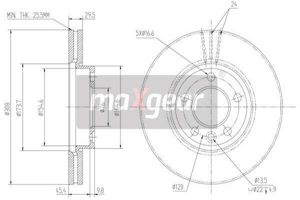 Tarcza hamulcowa 19-1050 MAXGEAR