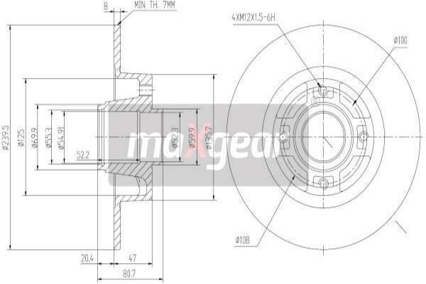 Tarcza hamulcowa 19-1907 MAXGEAR