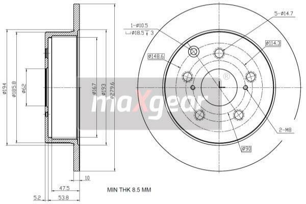 Tarcza hamulcowa 19-2353 MAXGEAR