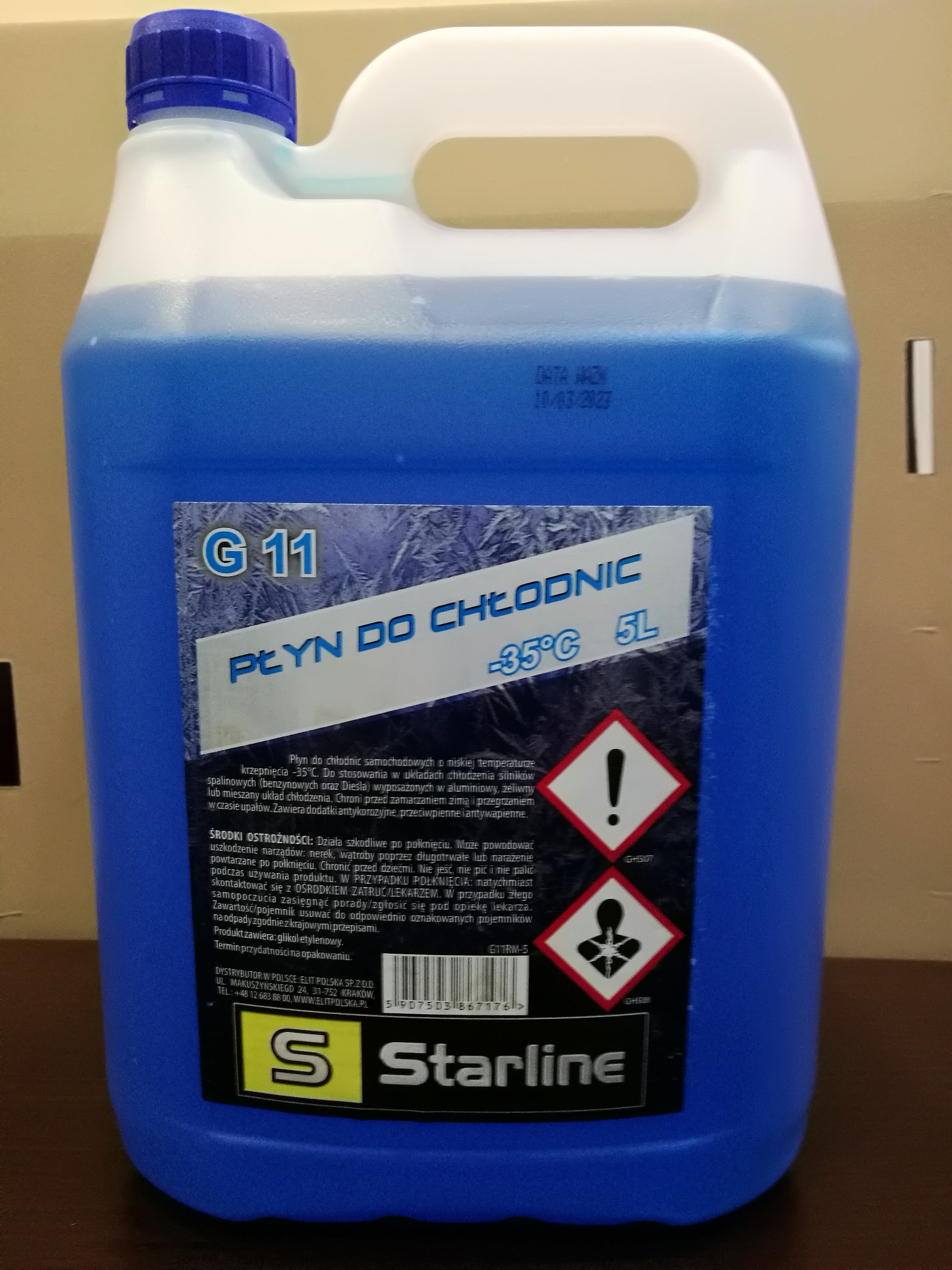 PLYN DO CHLODNIC G11  (-35C) NIEBIESKI/AFNOR NF R15-601 /AS 2108 /ASTM D3306 /BS 6580 S NA G11RM-5 STARLINE
