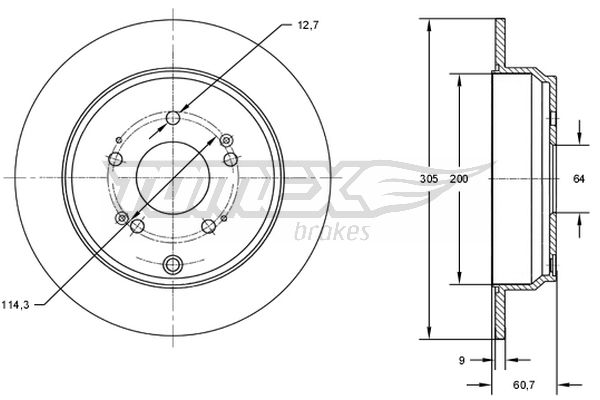 TARCZA HAMULC. HONDA CR-V II  02-06 TYŁ TX73-04 TOMEX-C