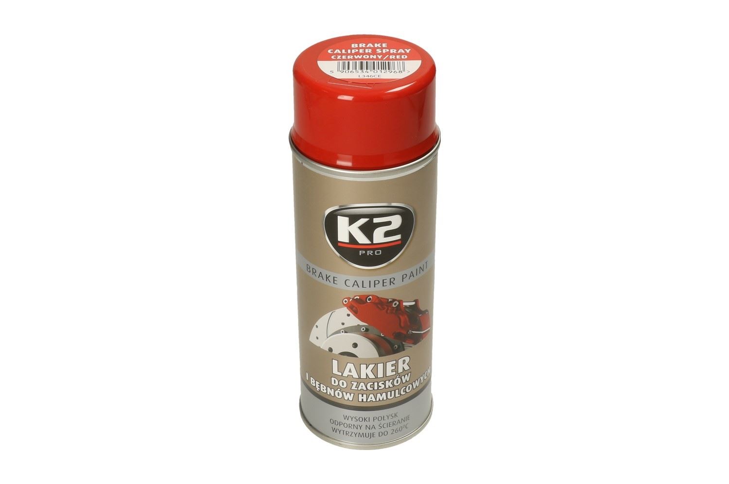 Lakier do Zacisków Hamulcowych -czerwony 400ML K2 L346CE  Lakier L346CE  K2