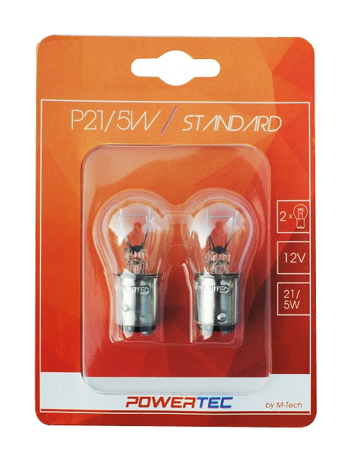 ZAROWKA 12V P21/5W 21/5W BAY15D /DWUWLOKNOWA/ POWERTEC BLISTER 2- SZT OPTIMA PTZ15-02B M-TECH