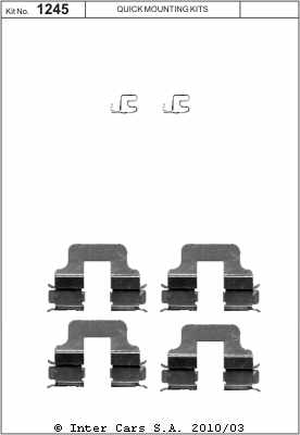 Zestaw montażowy klocka hamulcowego 1245 Quick Brake ApS