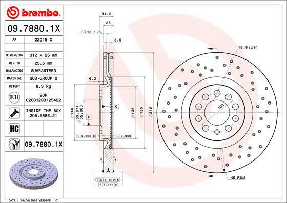 Tarcza hamulcowa, BREMBO XTRA LINE 09.7880.1X BREMBO