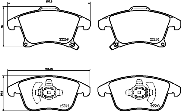 Klocki hamulcowe - komplet, DIRECTIONAL BRAKE PADS P 24 173 BREMBO