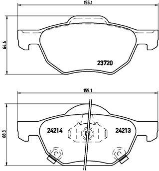 Klocki hamulcowe - komplet, DIRECTIONAL BRAKE PADS P 28 036 BREMBO