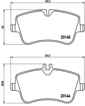 Klocki hamulcowe - komplet, DIRECTIONAL BRAKE PADS P 50 045 BREMBO