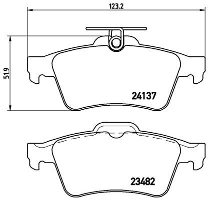 KLOCKI HAMULC. FORD FOCUS II 04- TYŁ P 59 042X BREMBO