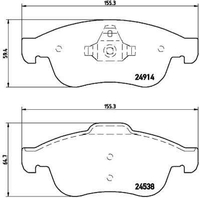 Klocki hamulcowe - komplet, DIRECTIONAL BRAKE PADS P 68 050 BREMBO