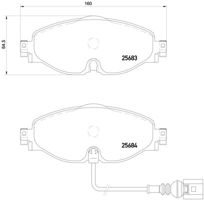 Klocki hamulcowe - komplet, DIRECTIONAL BRAKE PADS P 85 126 BREMBO