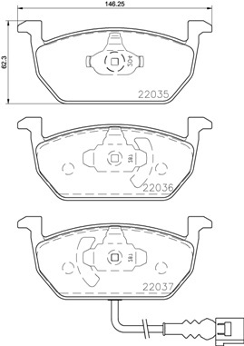 Klocki hamulcowe - komplet, DIRECTIONAL BRAKE PADS P 85 137 BREMBO