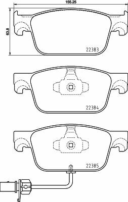 Klocki hamulcowe - komplet, DIRECTIONAL BRAKE PADS P 85 153 BREMBO