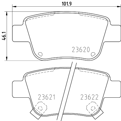 Klocki hamulcowe - komplet MDB2546 MINTEX