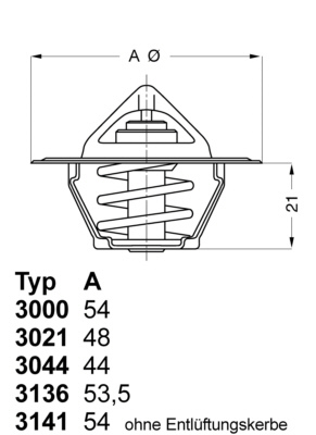Termostat układu chłodzenia 3141.87D WAHLER