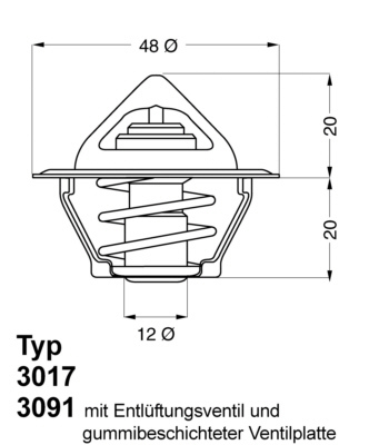 Termostat układu chłodzenia 3017.87D2 WAHLER