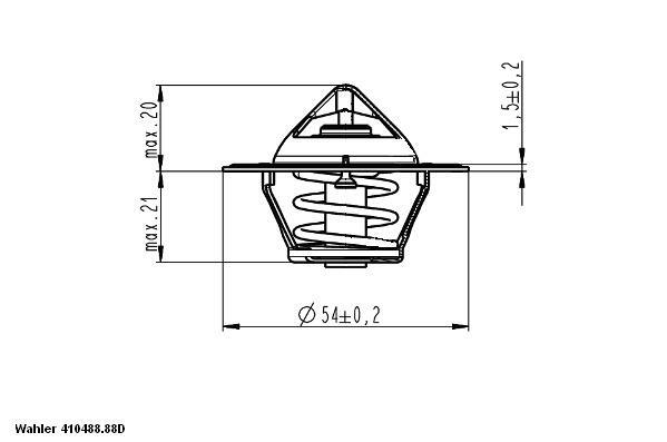Termostat układu chłodzenia 410488.88D WAHLER