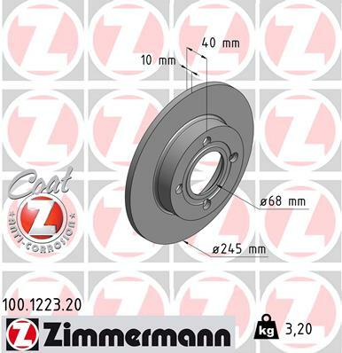 Tarcza hamulcowa, COAT Z 100.1223.20 ZIMMERMANN