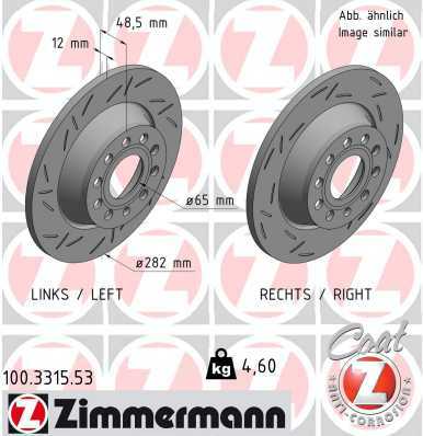 Tarcza hamulcowa, BLACK Z 100.3315.53 ZIMMERMANN
