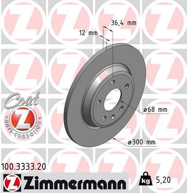 Tarcza hamulcowa, COAT Z 100.3333.20 ZIMMERMANN
