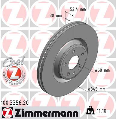 Tarcza hamulcowa, COAT Z 100.3356.20 ZIMMERMANN