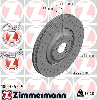 Tarcza hamulcowa, FORMULA Z COAT Z 100.3363.70 ZIMMERMANN