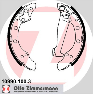 Zestaw szczęk hamulcowych 10990.100.3 ZIMMERMANN