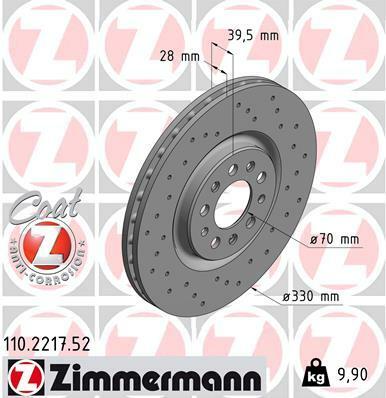 Tarcza hamulcowa, SPORT COAT Z 110.2217.52 ZIMMERMANN