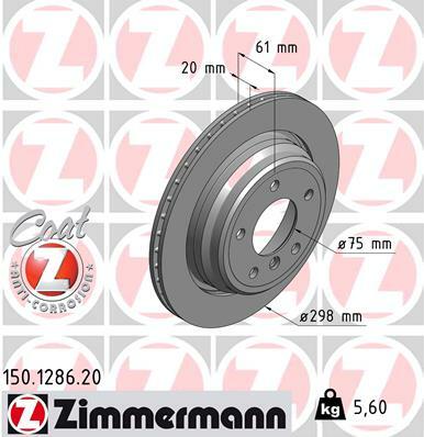 Tarcza hamulcowa, COAT Z 150.1286.20 ZIMMERMANN