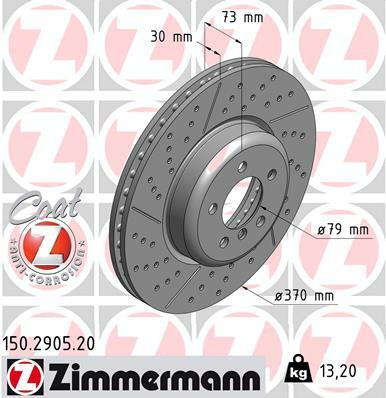 Tarcza hamulcowa, COAT Z 150.2905.20 ZIMMERMANN