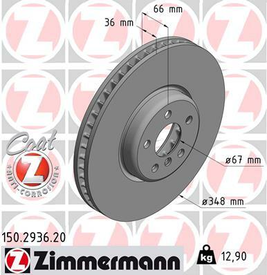Tarcza hamulcowa, COAT Z 150.2936.20 ZIMMERMANN