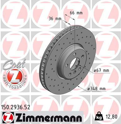 Tarcza hamulcowa, SPORT COAT Z 150.2936.52 ZIMMERMANN