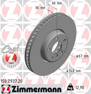 Tarcza hamulcowa, COAT Z 150.2937.20 ZIMMERMANN