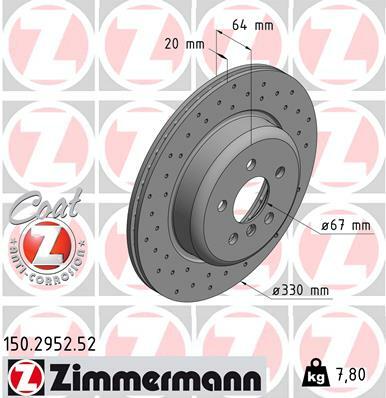 Tarcza hamulcowa, SPORT COAT Z 150.2952.52 ZIMMERMANN