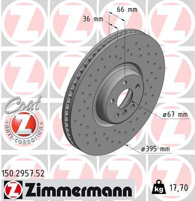 Tarcza hamulcowa, SPORT COAT Z 150.2957.52 ZIMMERMANN