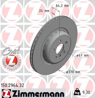 Tarcza hamulcowa, FORMULA F COAT Z 150.2964.32 ZIMMERMANN