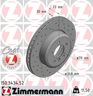 Tarcza hamulcowa, SPORT COAT Z 150.3434.52 ZIMMERMANN