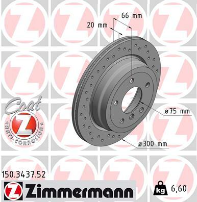 Tarcza hamulcowa, SPORT COAT Z 150.3437.52 ZIMMERMANN