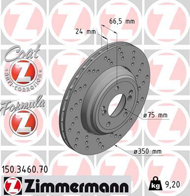 Tarcza hamulcowa, FORMULA Z COAT Z 150.3460.70 ZIMMERMANN