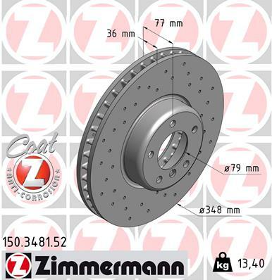 Tarcza hamulcowa, SPORT COAT Z 150.3481.52 ZIMMERMANN