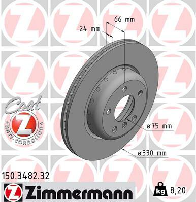 Tarcza hamulcowa, FORMULA F COAT Z 150.3482.32 ZIMMERMANN